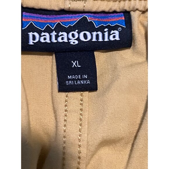 Patagonia Mens Yellow Funhoggers Shorts Yellow Pull-On 4" Cotton Trunks XL - Picture 6 of 7